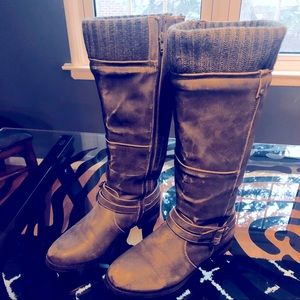 Tall Weathered Grey Boots Lane Bryant Wide 9W